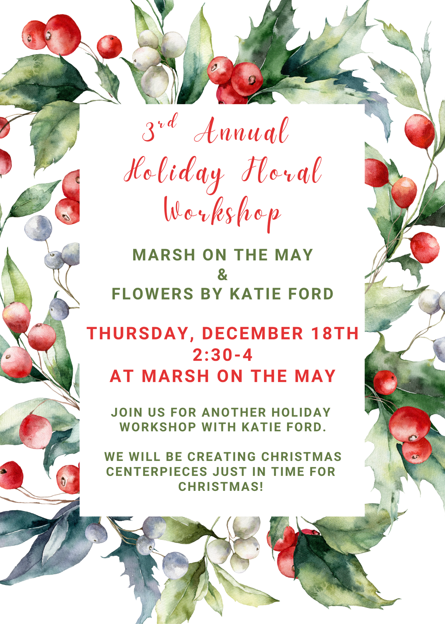Floral Holiday Workshop with Katie Ford