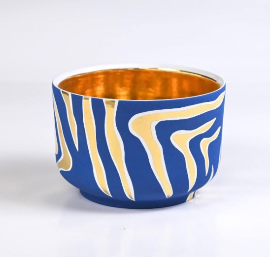 Wayland Gregory Gold Tiger Cobalt Bowl