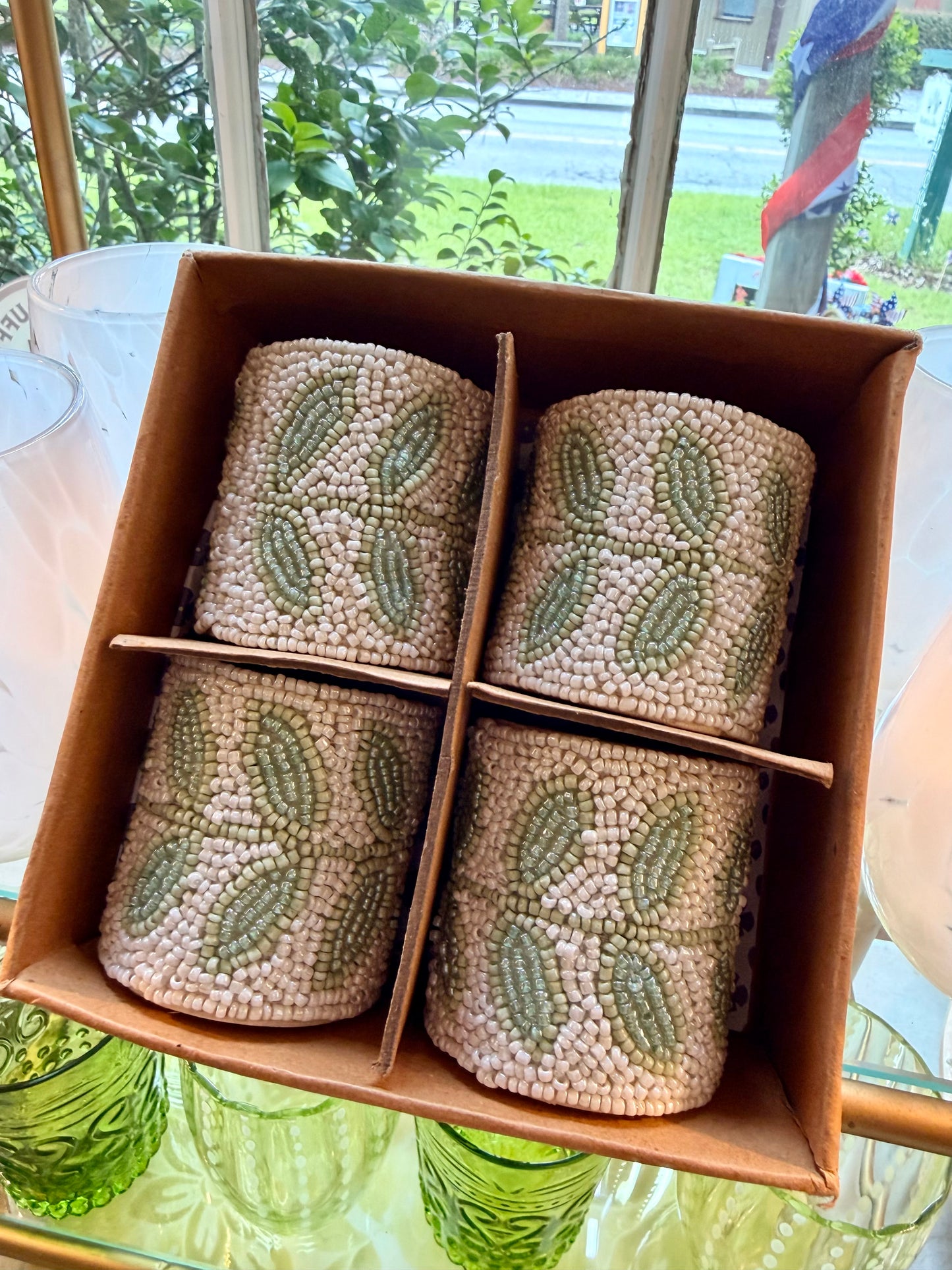 John Robshaw Beaded Napkin Rings (Set of 4)