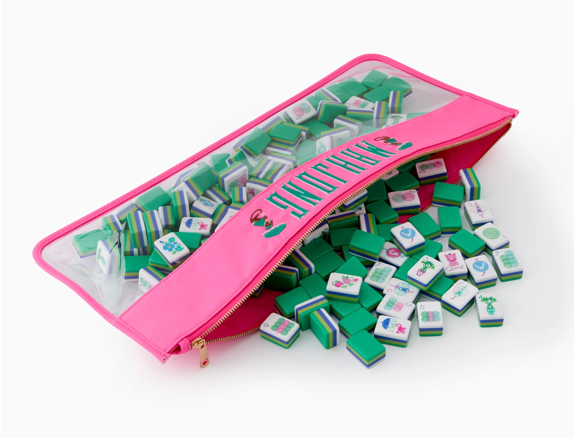 Pink Monkey Mahjong Bag