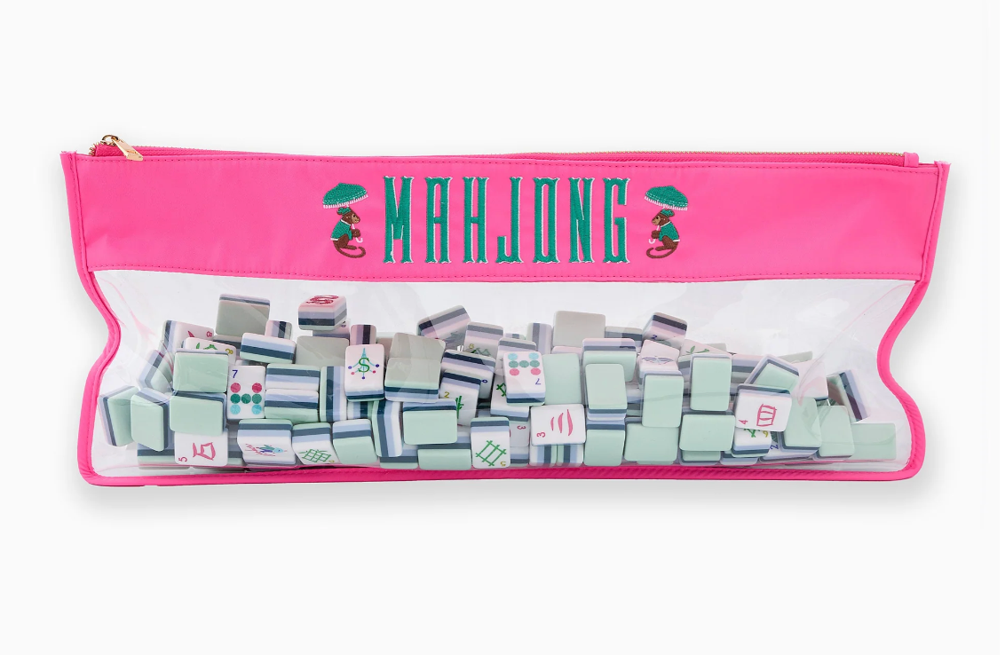 Pink Monkey Mahjong Bag