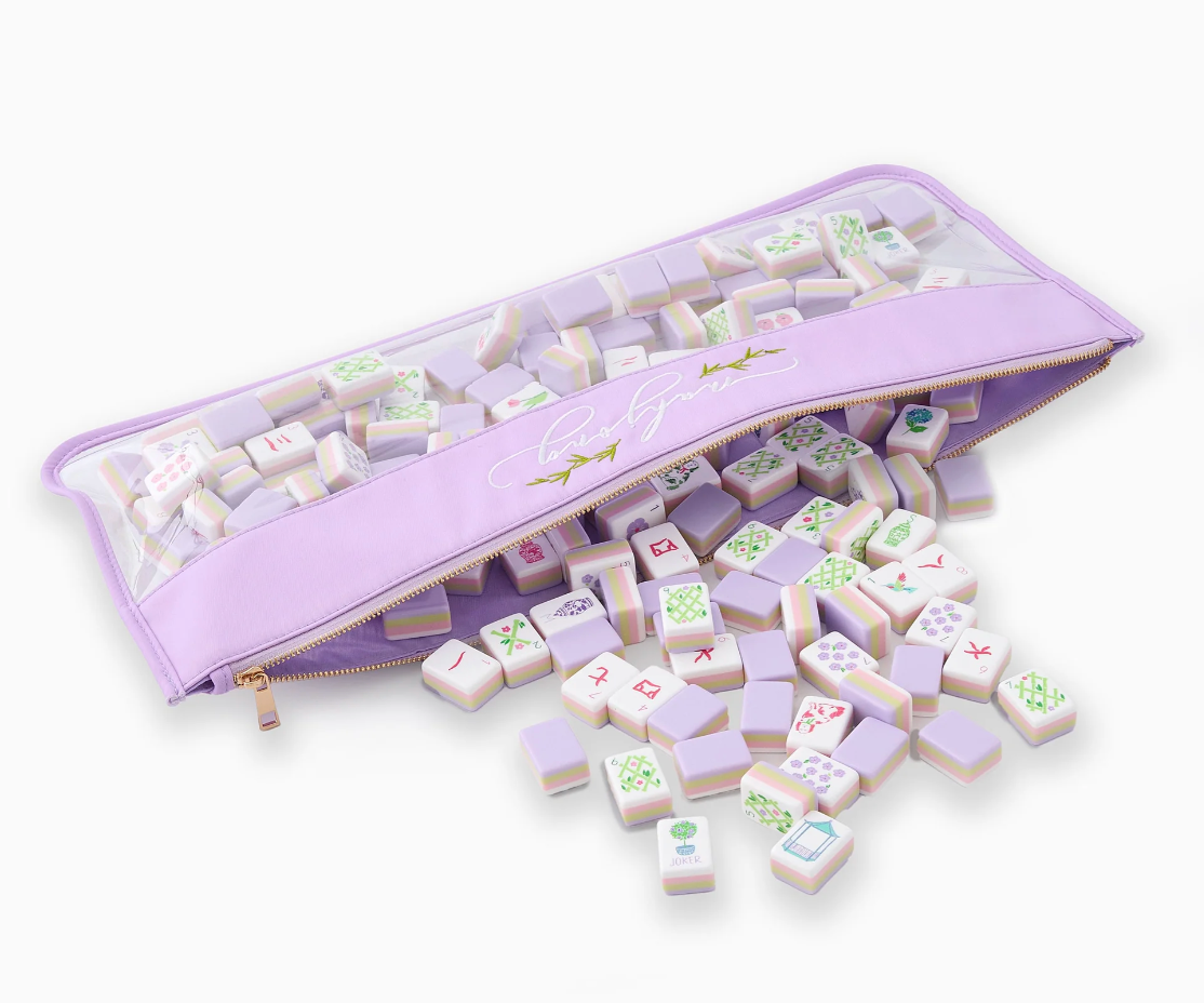 Lilac Script Majhong Bag