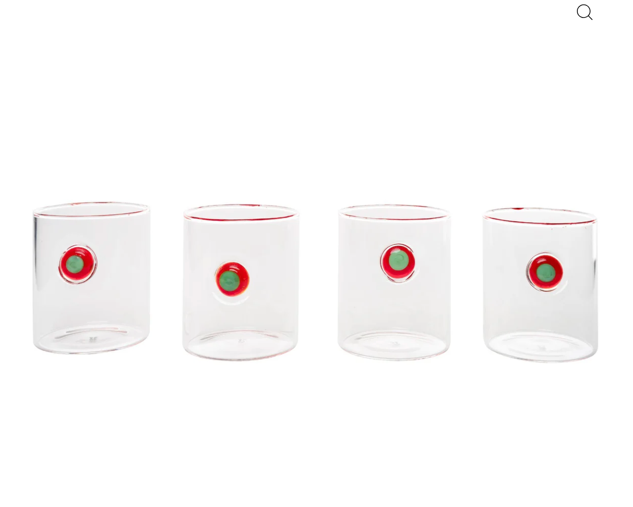 Highball Glasses - Red & Green Dots (Set of 4)