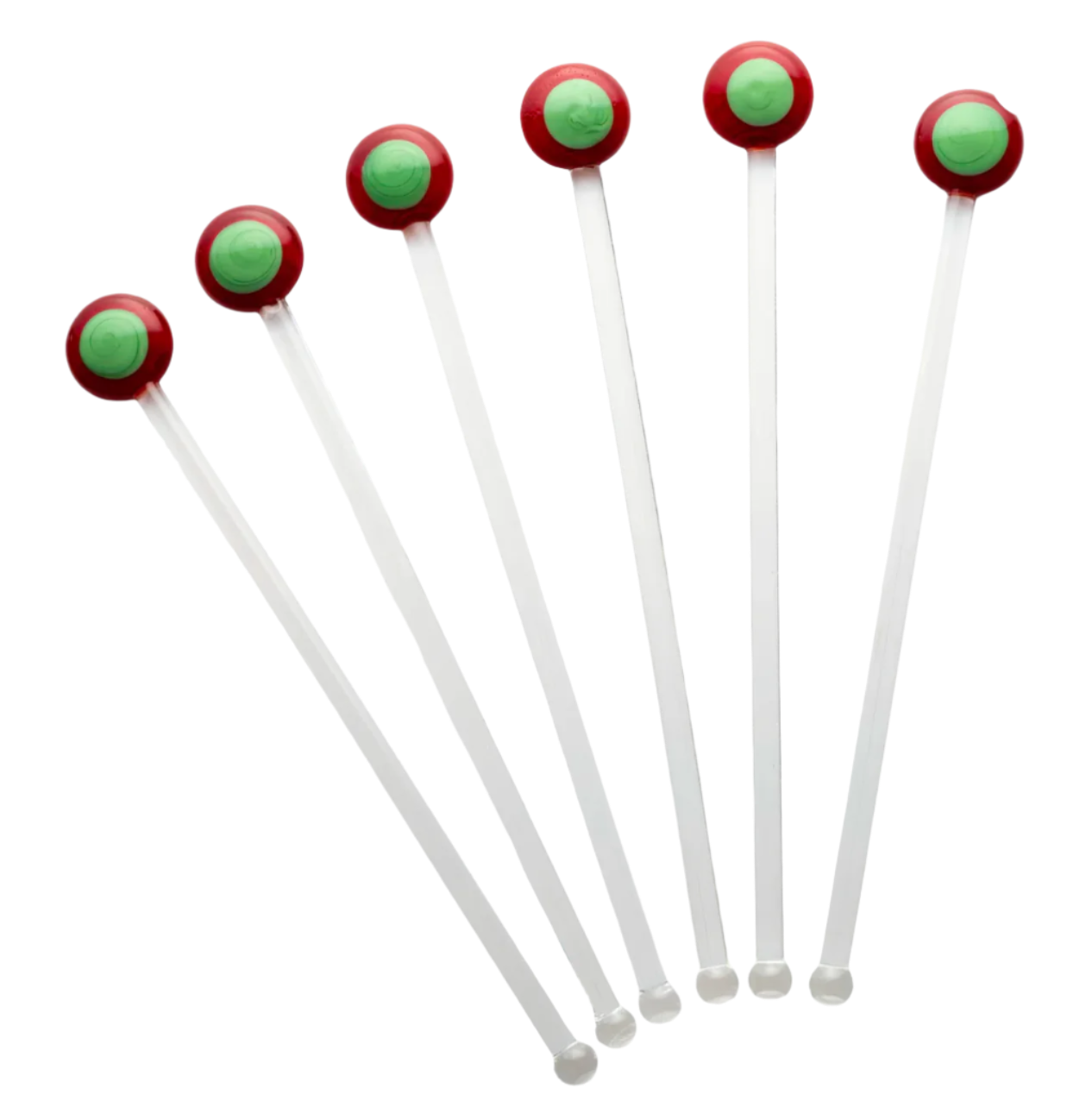 Stirrers - Red/Green Dots (Set of 6)