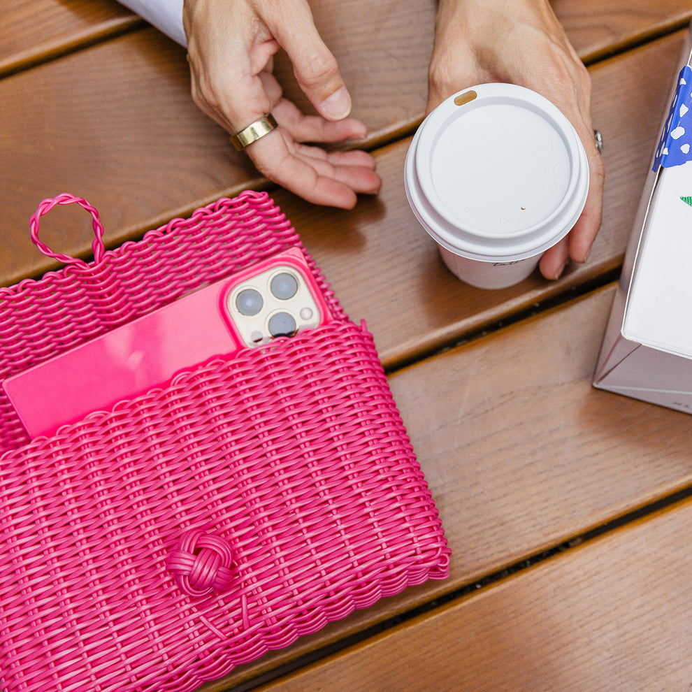 The Lilley Line Clutch | Solid Hot Pink