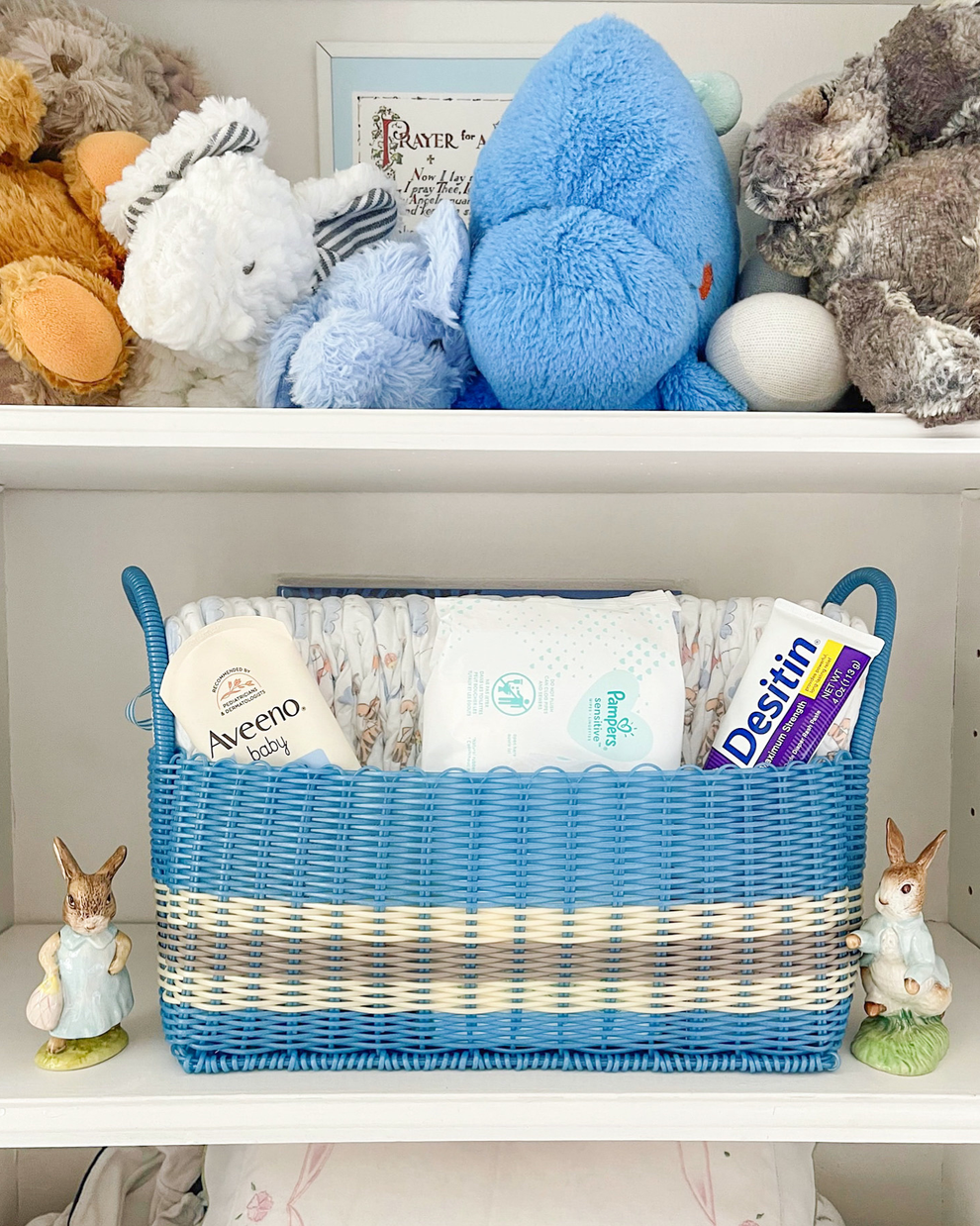 The Lilley Line Picnic Popper | Offset Stripe Baby Blue / Pearl / Putty