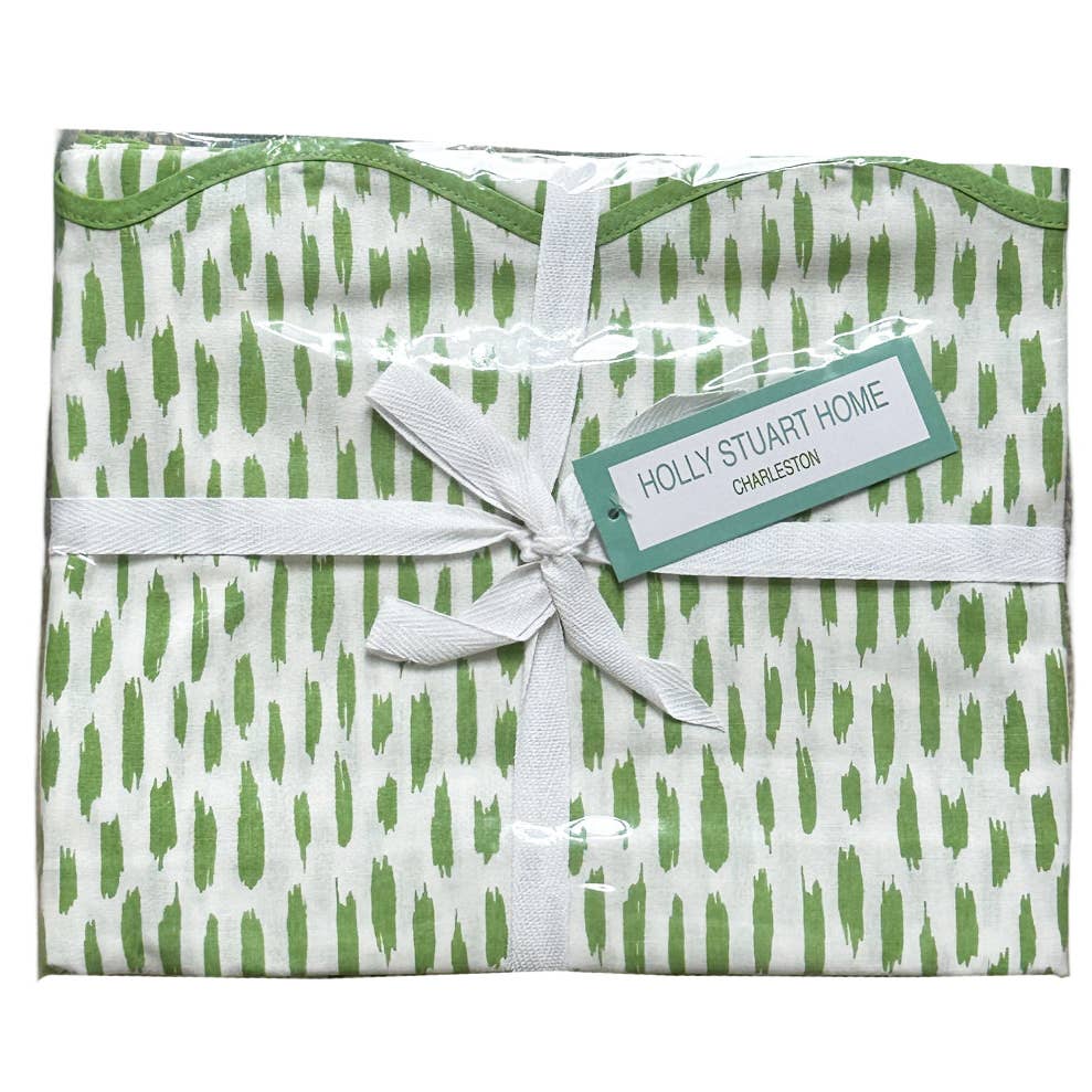 MAHJONG AND GAME TABLECLOTH ~ DASH GREEN TEA