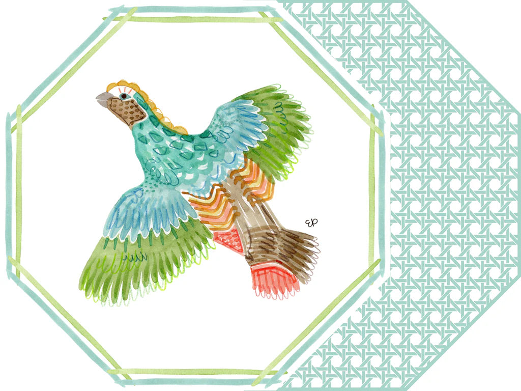 Octagonal Eliza Price Game Birds - Set of 4