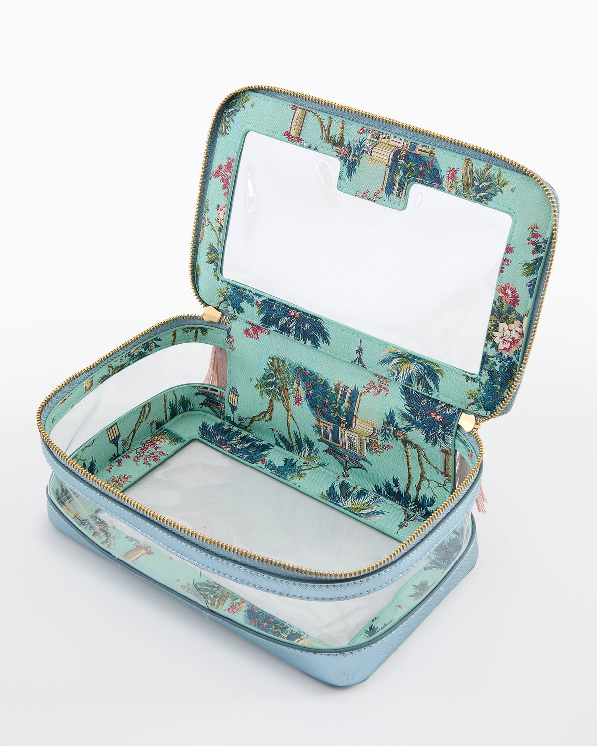 Metallic Light Blue Tile Storage Bag