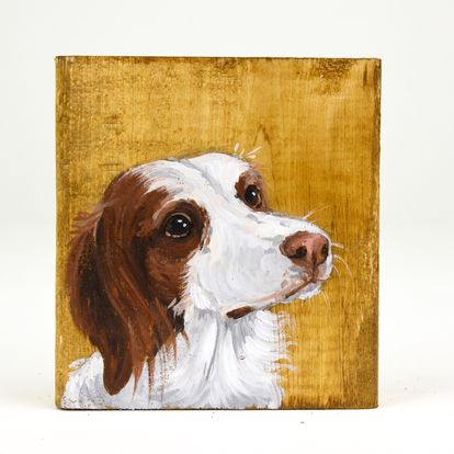 Custom 6 x 6" Wood Block Pet Portrait