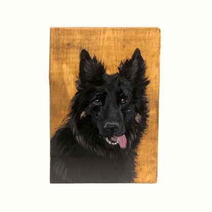 Custom 6 x 8" Wood Block Pet Portrait