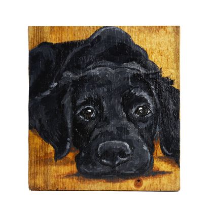 Custom 6 x 6" Wood Block Pet Portrait