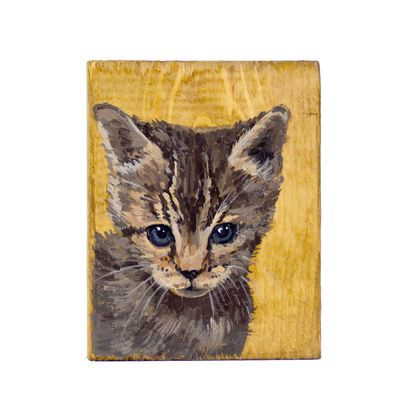 Custom 6 x 8" Wood Block Pet Portrait