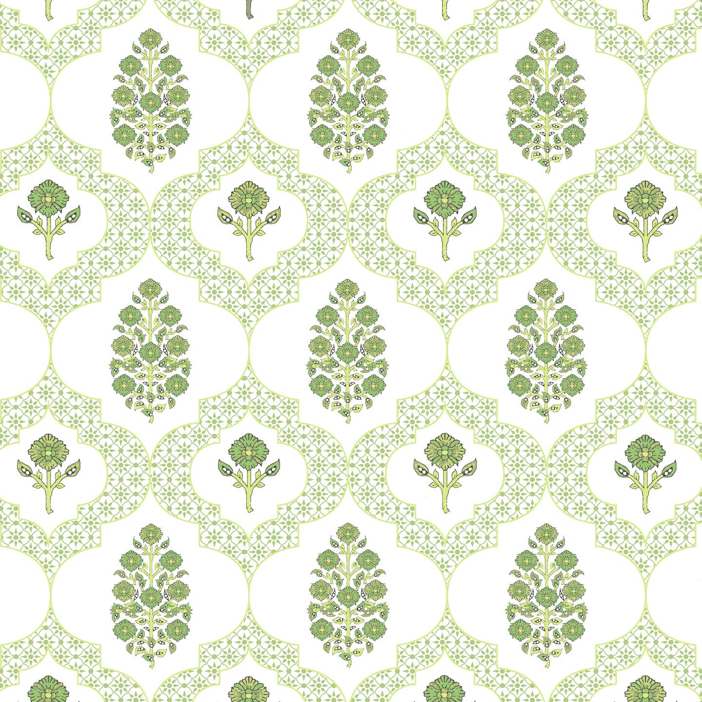 MAHJONG AND GAME TABLECLOTH ~ Indiennes Mahjong and Game Tablecloth ~ Green