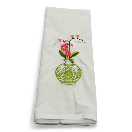 Orchids in Bird Jar Hand Towel