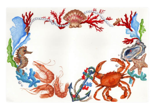 Set of 20 Paper Placemats (Sea life)