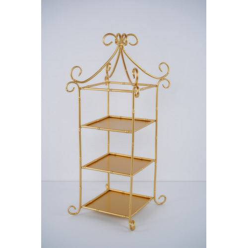 10x10x24" Metal Bamboo Etagere, Gold