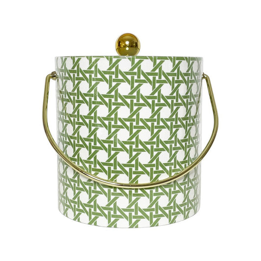 Cane Saxon Green Ice Bucket with Acrylic Handle