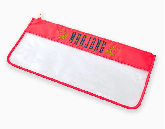 Hot Coral Pagoda Mahjong Bag
