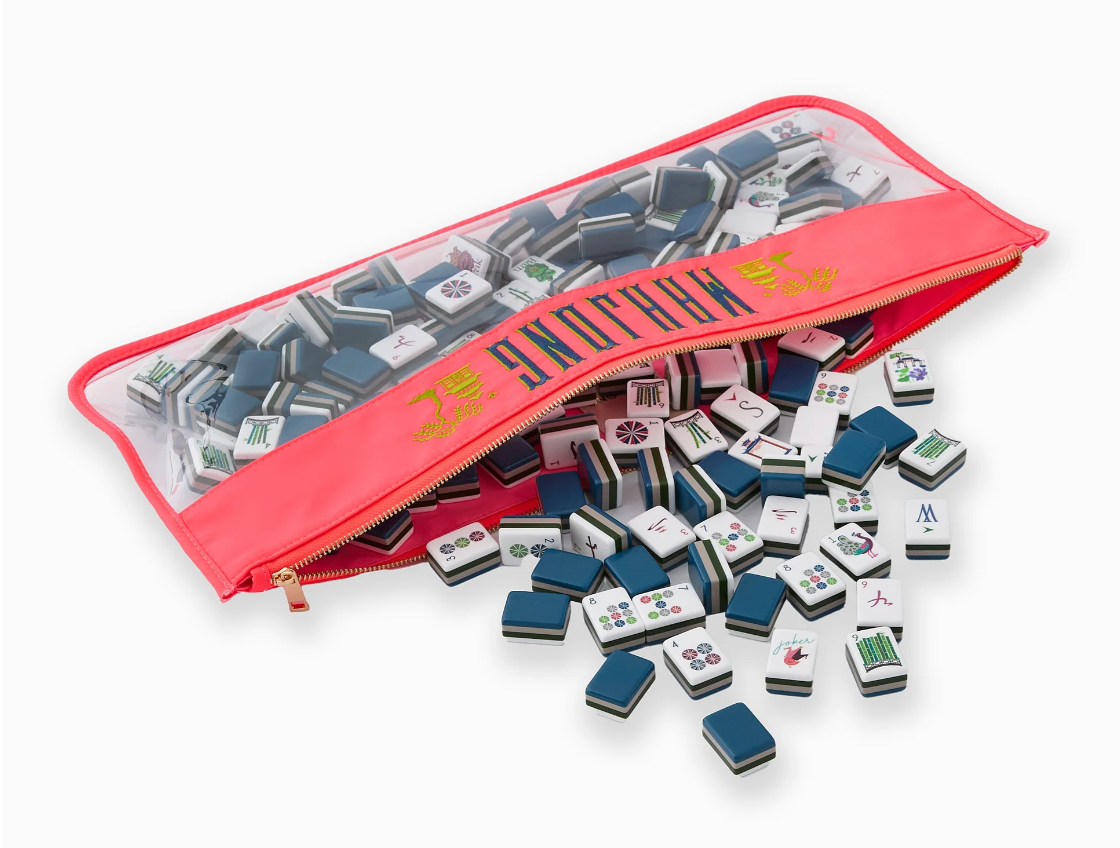 Hot Coral Pagoda Mahjong Bag
