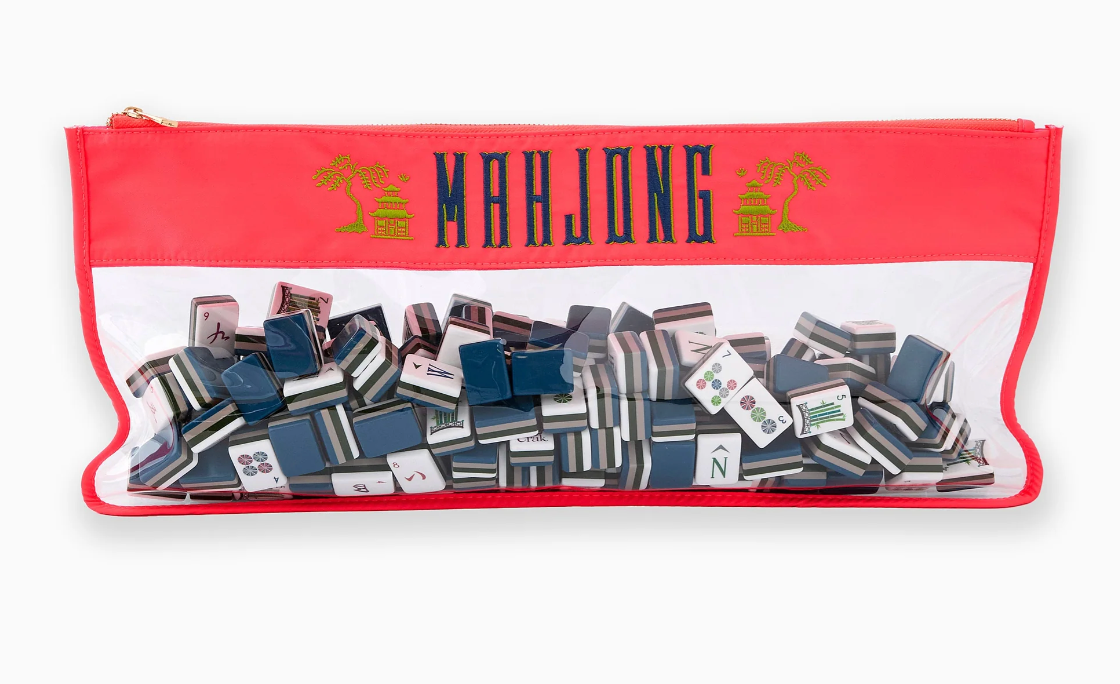 Hot Coral Pagoda Mahjong Bag