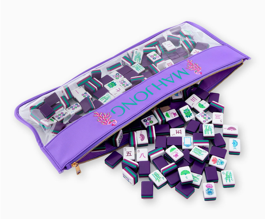 Purple Peacock Mahjong Bag