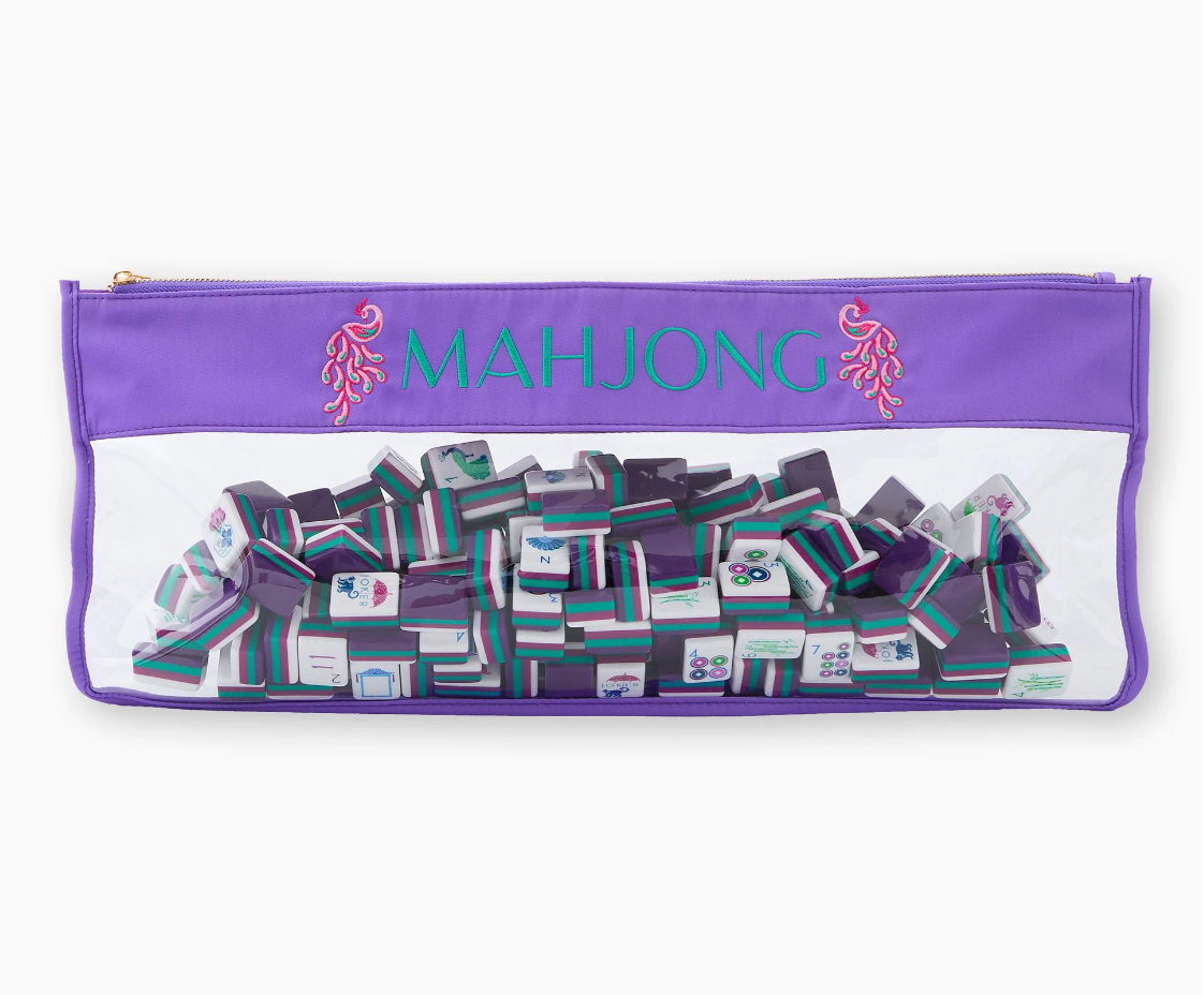 Purple Peacock Mahjong Bag