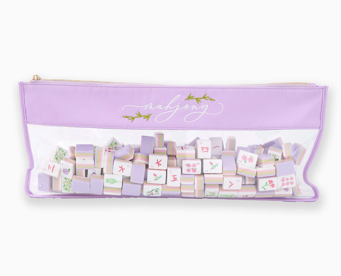Lilac Script Majhong Bag