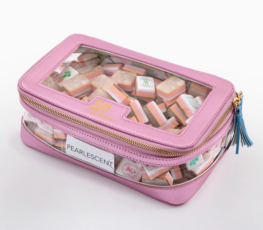 Metallic Light Pink Tile Storage Bag