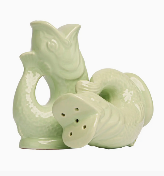 Pistachio Gluggle Fish Salt & Pepper Shaker Set, Pair