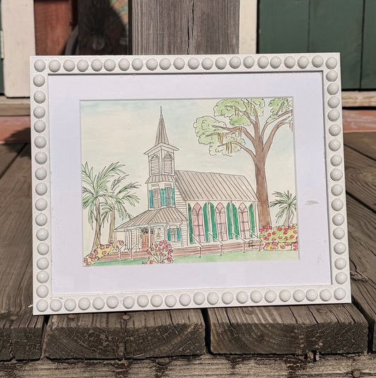 'Chapel Palmetto Bluff' PH Original Watercolor
