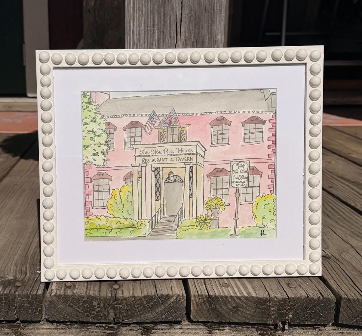 "The Olde Pink House" PH Original Watercolor