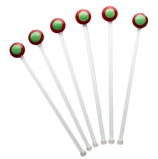 Stirrers - Red/Green Dots (Set of 6)