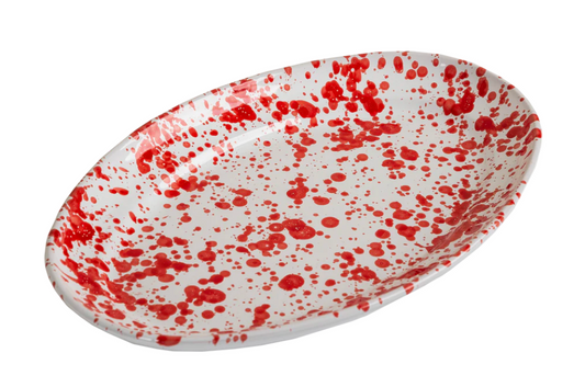 Taverna Speckled Oval Platter - Red/White