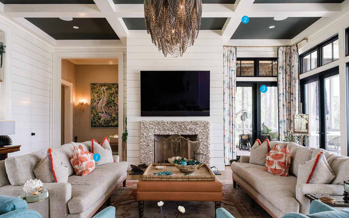 This Palmetto Bluff living room proves that bold choices make for stunning spaces