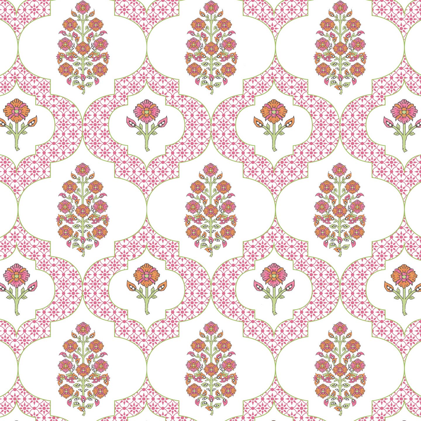 MAHJONG AND GAME TABLECLOTH ~ Indiennes Mahjong and Game Tablecloth ~ PINK