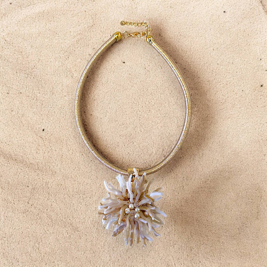 Flower Necklace | Coastal Necklace | Seashell Necklace | Red (Copy)